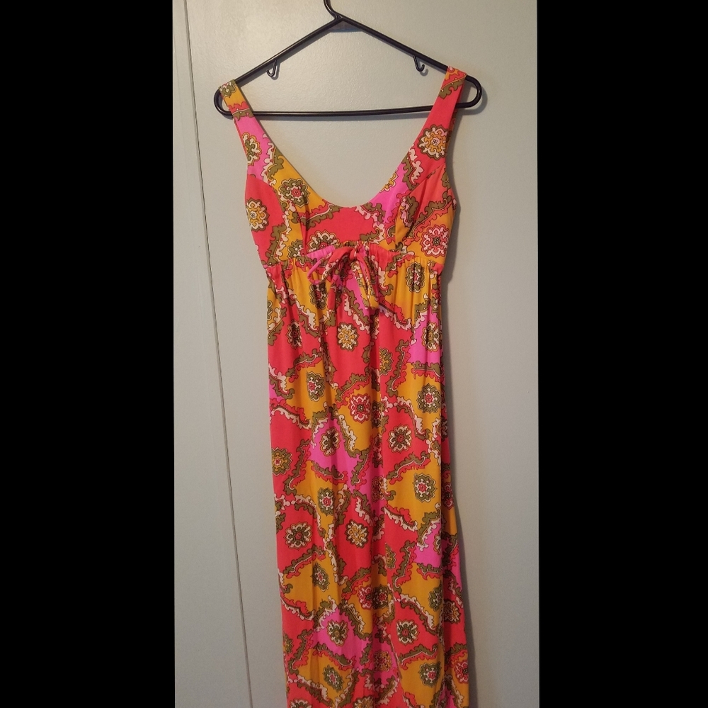 1970s Sirena of California Colorful Maxi Dress